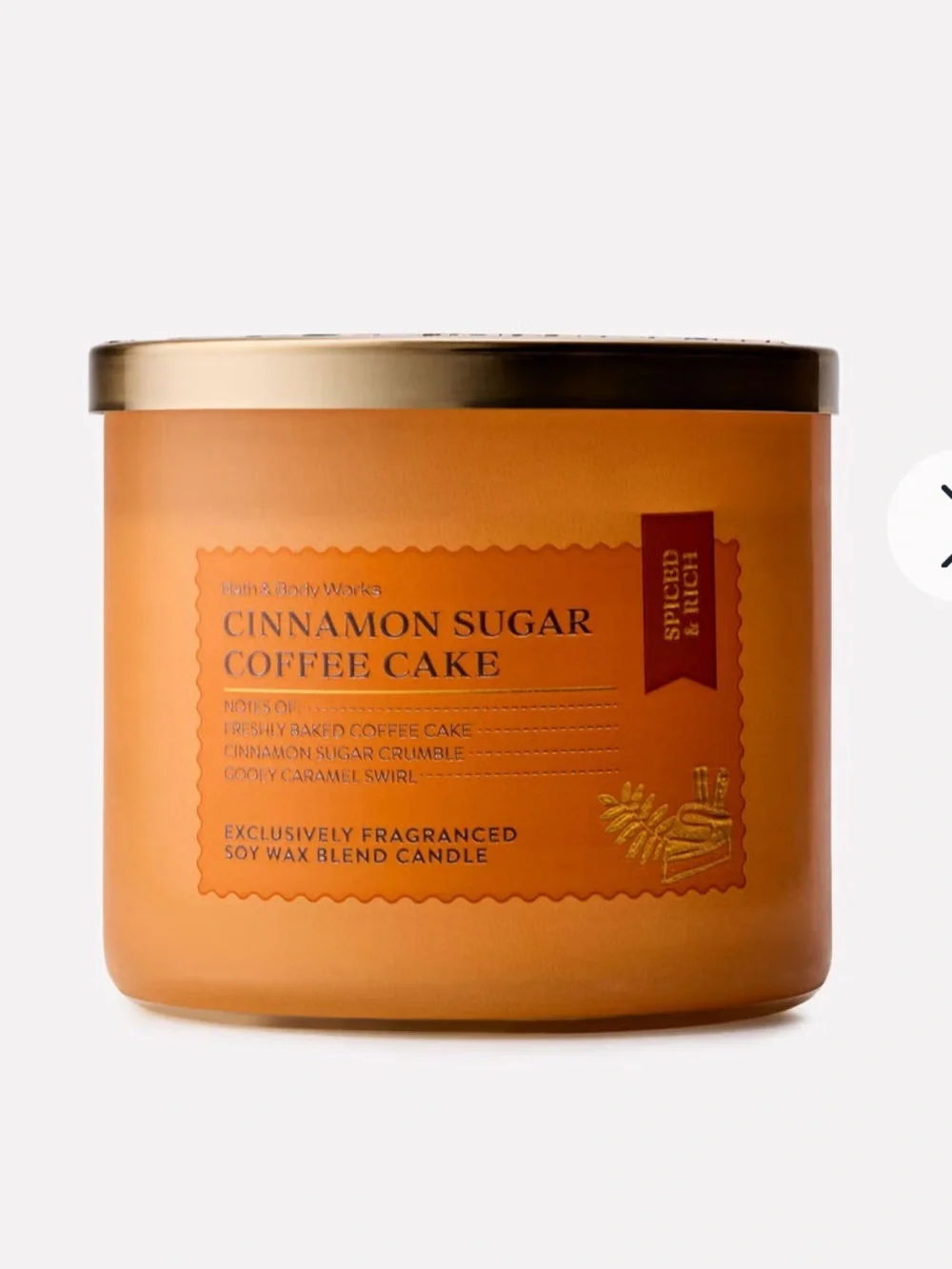 🍁🍃 BBW Cinnamon Sugar Coffee Cake 3-Wick Candle NEW